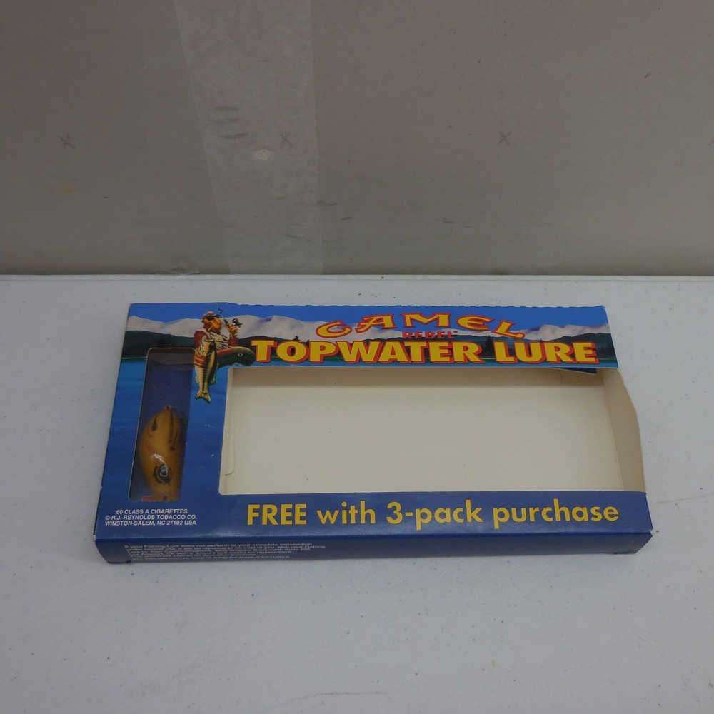 Vintage Joe Camel Rebel Topwater Fishing Lure and Club Camel Playing Cards Set